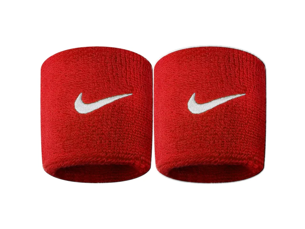 Nike Swoosh Wristbands  Red-White