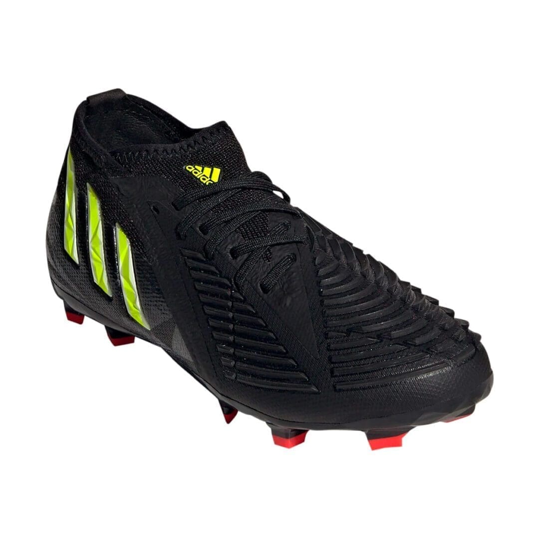 adidas Predator Edge.1 Firm Ground Shoes (Black / Green) - Image 2