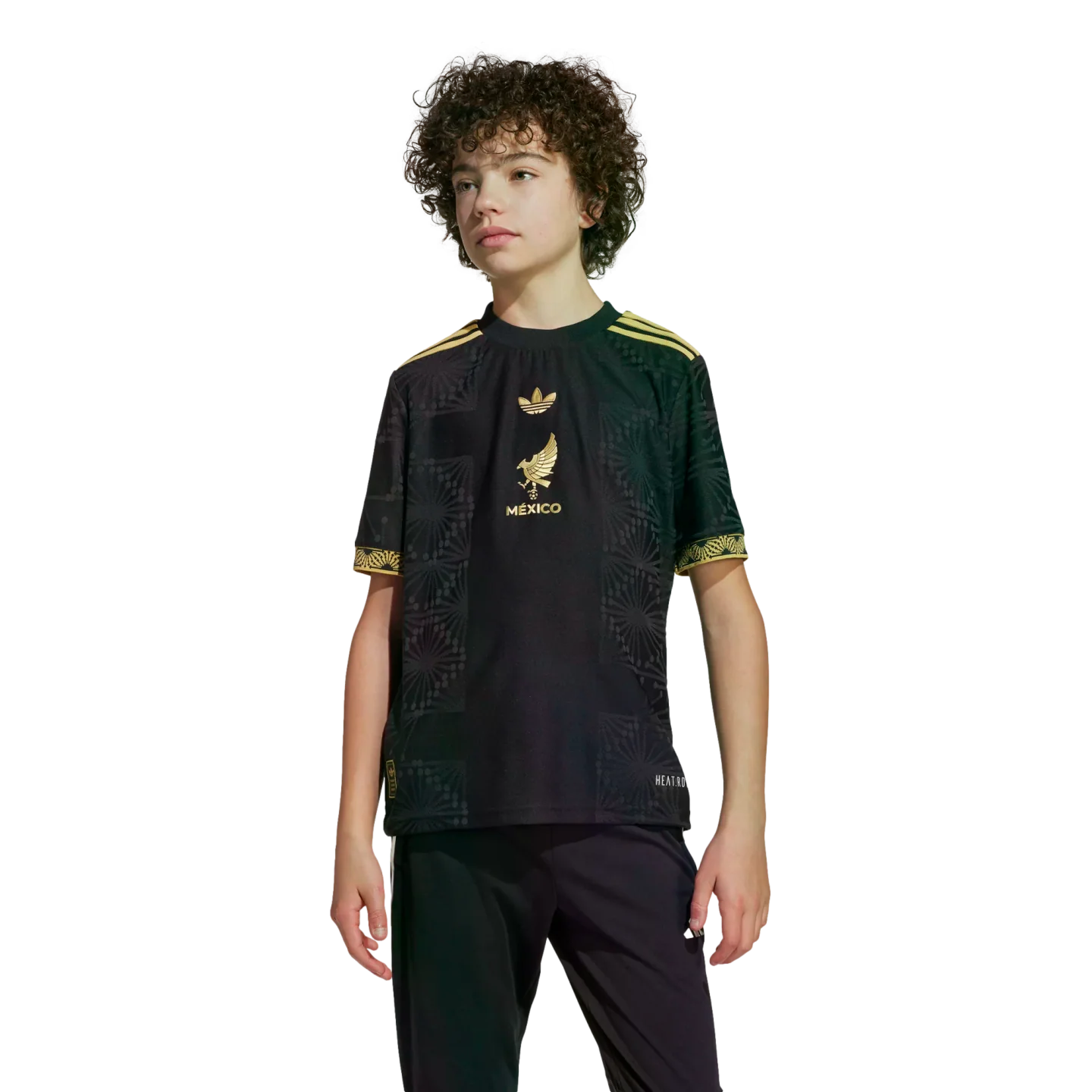 adidas Mexico Youth Gold Soccer Jersey 25 - Image 3