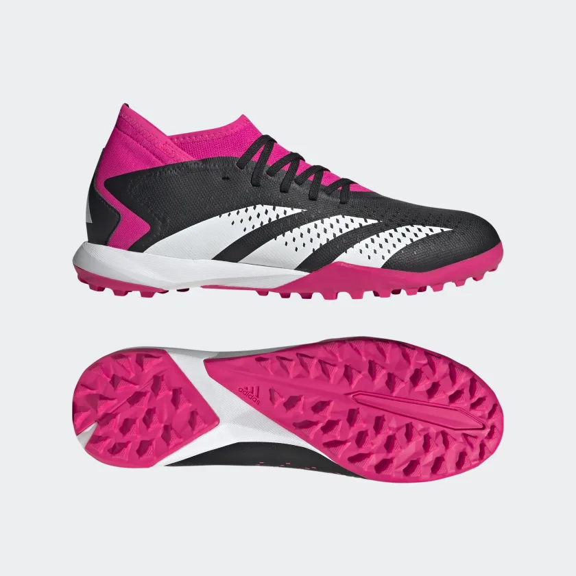 adidas Predator Accuracy.3 Turf Shoes (Core Black / Pink) - Image 2