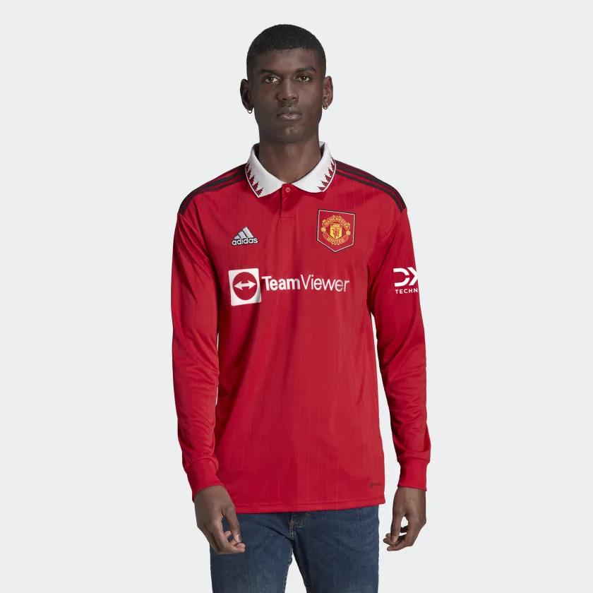 adidas Manchester United Long Sleeve Home Jersey 2022/23 - Image 3