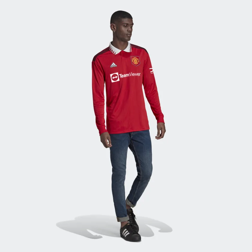 adidas Manchester United Long Sleeve Home Jersey 2022/23 - Image 5