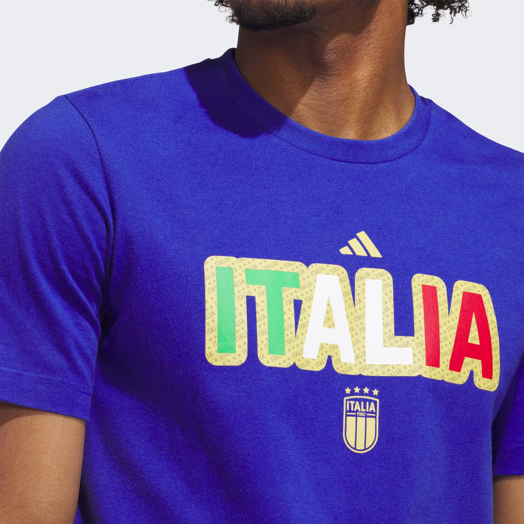 adidas World Cup Italy Men's Home Graphic Tee 26 - Blue - Image 4