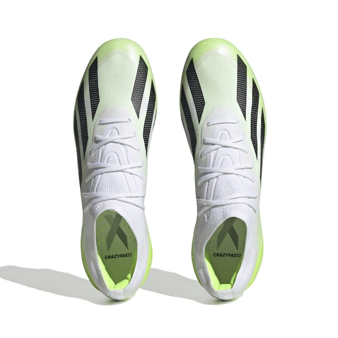 adidas X CrazyFast .1 Firm Ground Cleats Shoes (Lucid Lemon/White) - Image 2