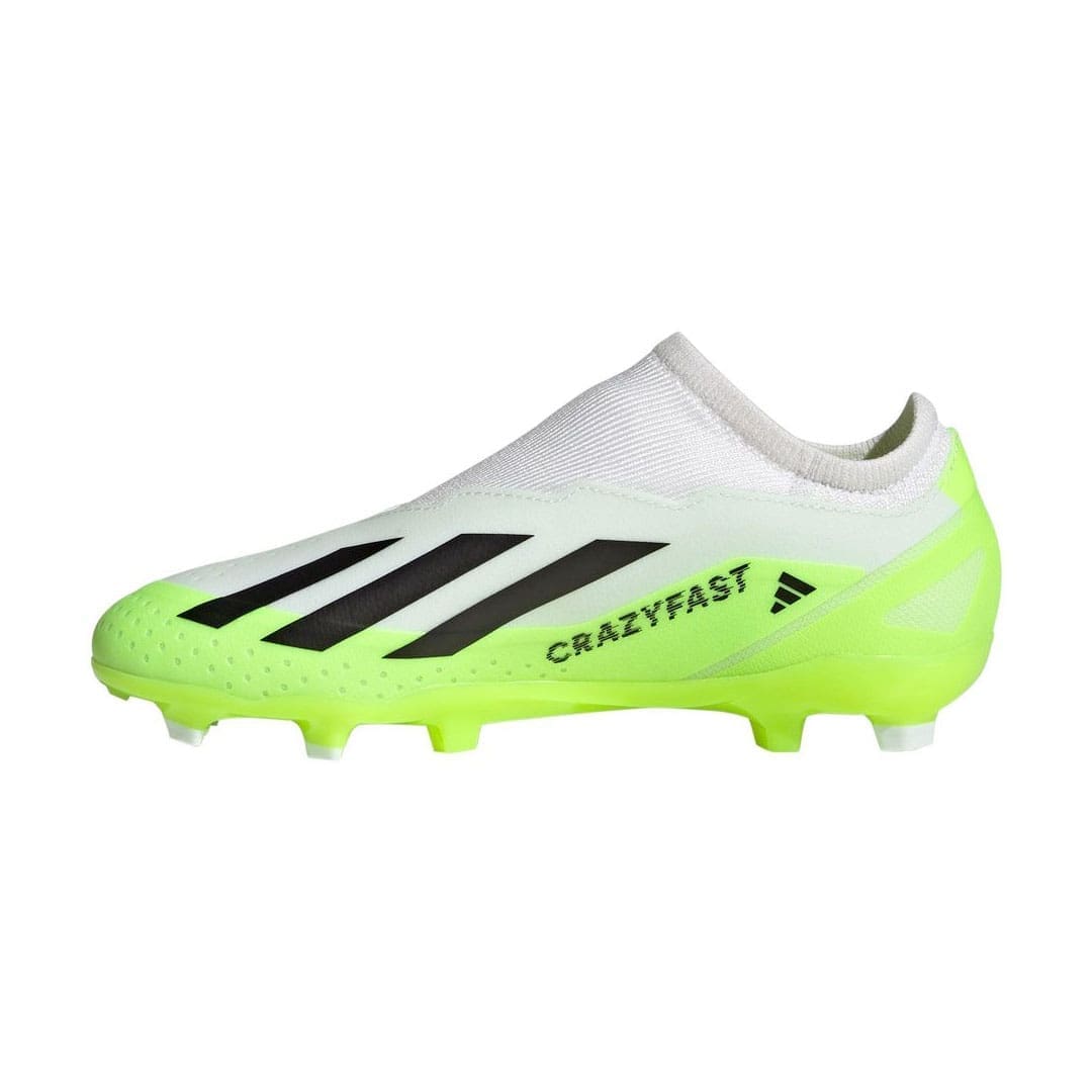 adidas X Crazyfast .3 Laceless Firm Ground (White/Green) - Image 2
