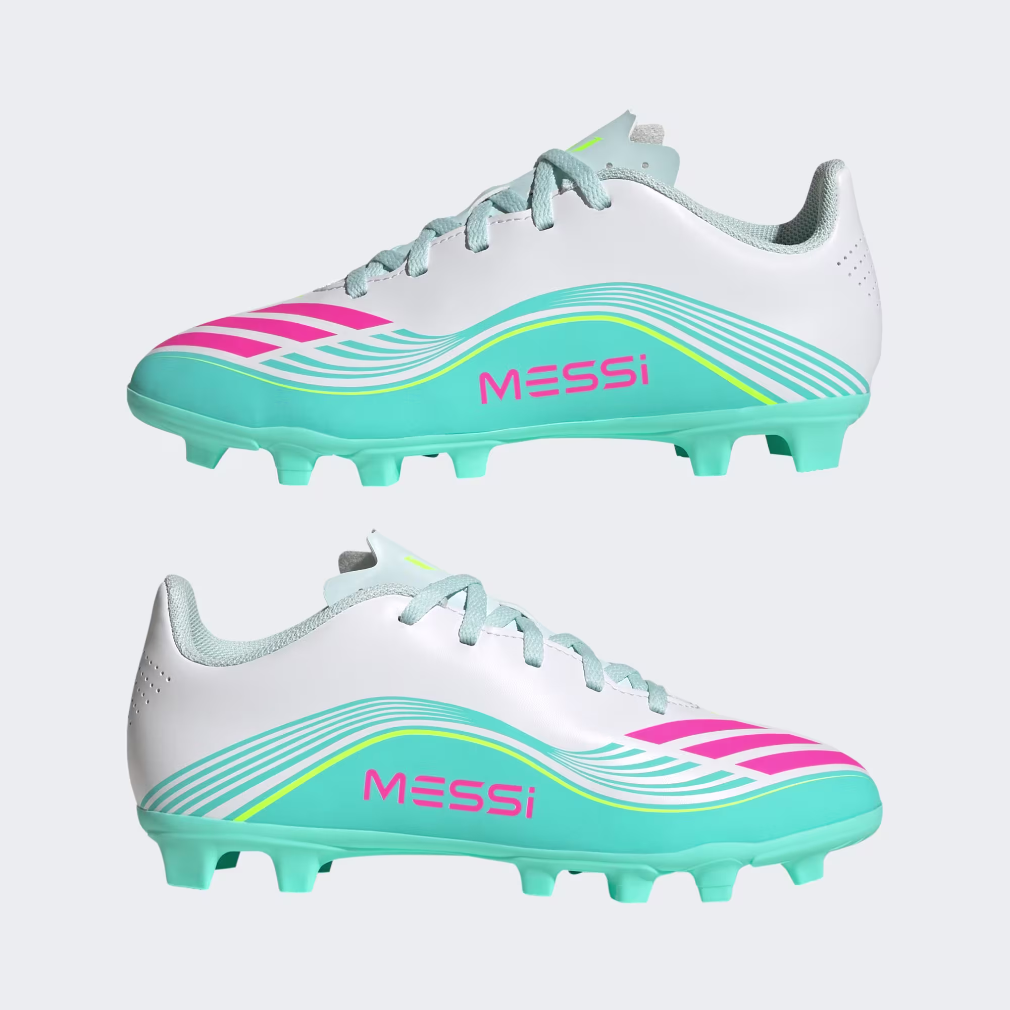 adidas F50 MESSI CLUB Youth Firm Ground / Multi Ground Soccer Cleats Aurora Radiant Pack - Image 8