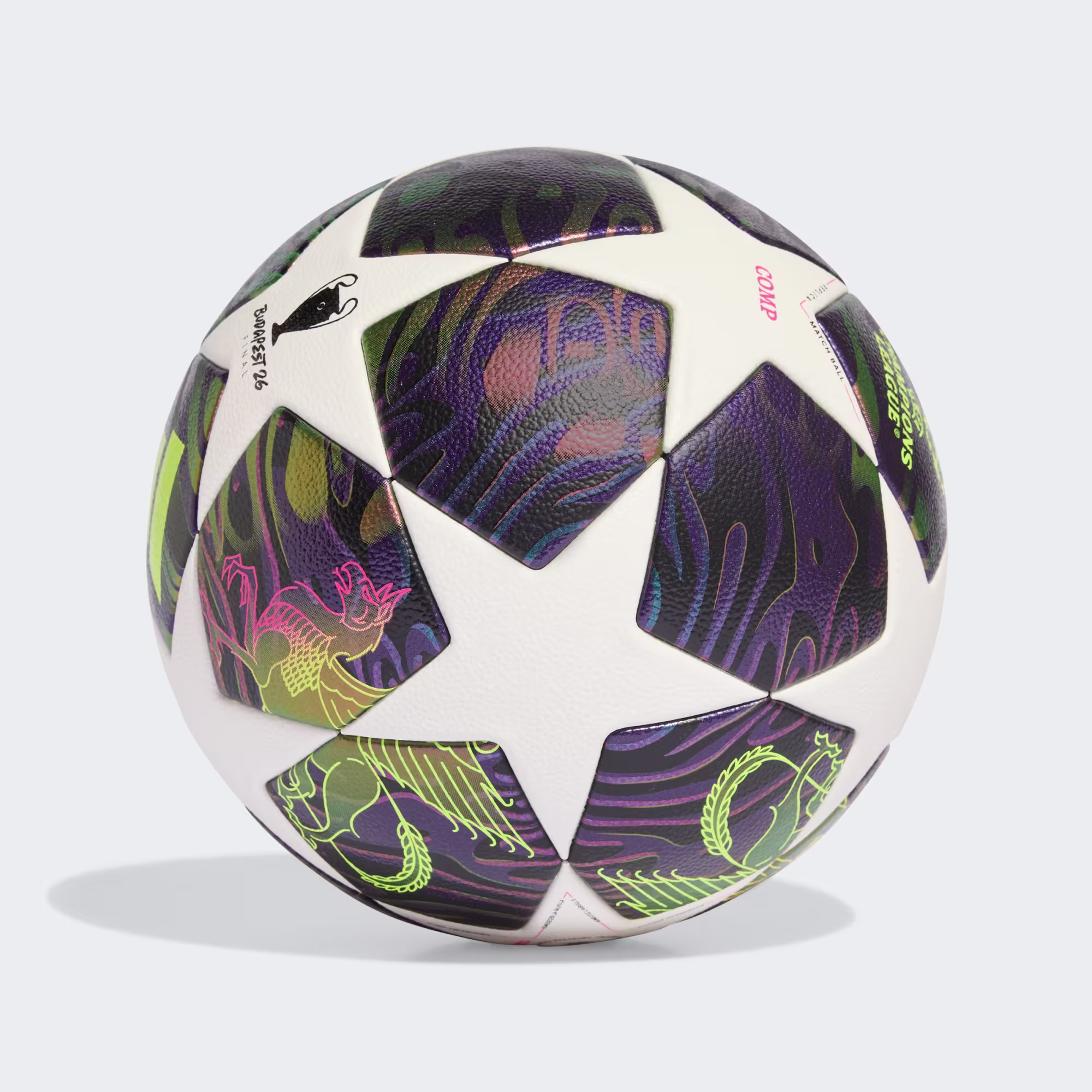 adidas UEFA Champions League Final Pro Ball - Dark Purple/White/Solar Yellow - Image 2