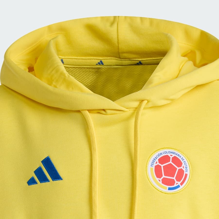 adidas Colombia Women's DNA Hoodie, Yellow - Image 4