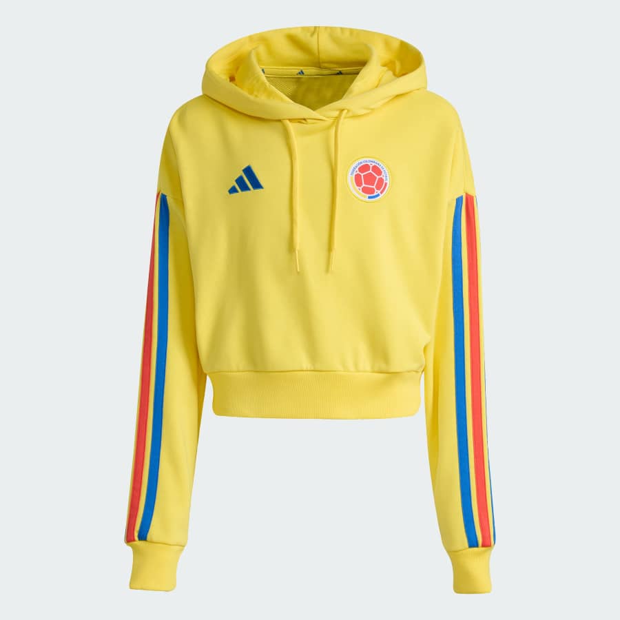 adidas Colombia Women's DNA Hoodie, Yellow - Image 5