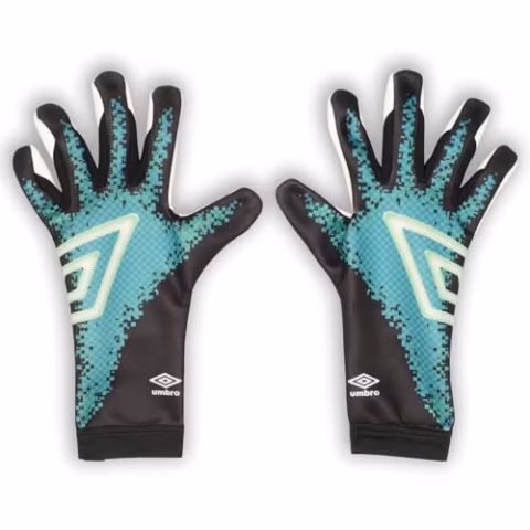 Umbro Junior Neo League Goalkeeper Gloves, Black/White/Teal