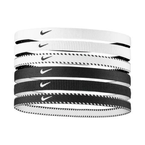 Nike Flex Classic Headbands 6 Pack White/Black